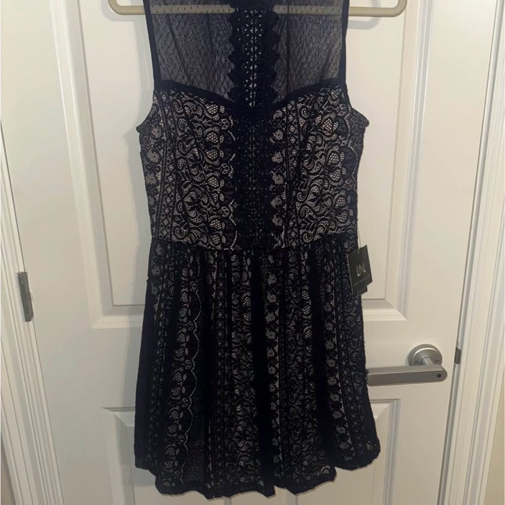 I.N. San Francisco Navy Lace Dress